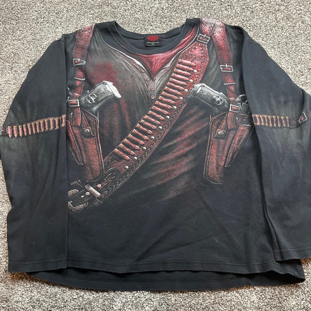 Spiral‎ Direct Long Sleeve Shirt XXL Guns Holsters Ammunition Western Cowboy